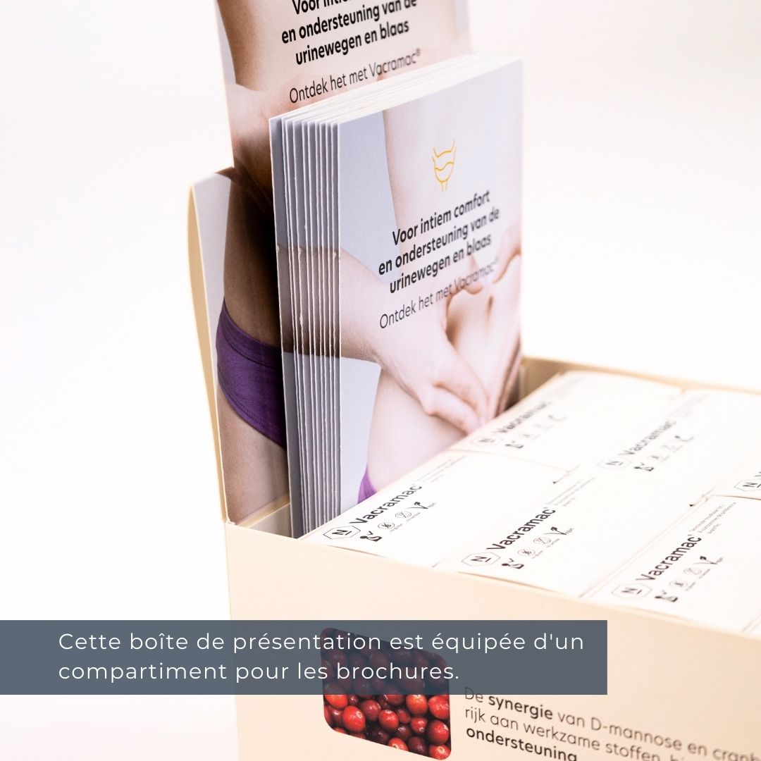Boîtes de présentation avec compartiment pour brochures