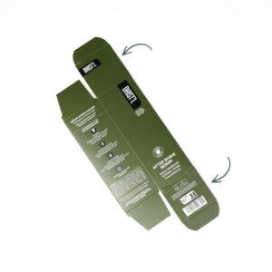 kartonnen verpakking met overeenstaande kleppen als bodem en sluiting